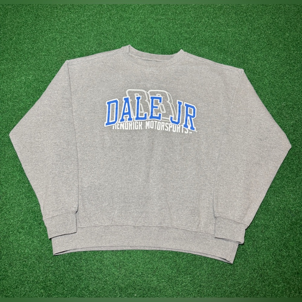 Nascar Dale Jr. Gray Crewneck Sweatshirt with Blue Lettering